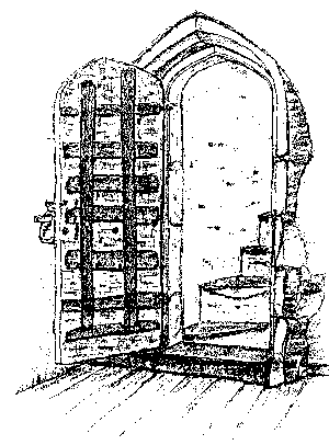 The doorway at the top of the spiral tower stairway