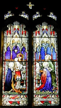 The south-west window in the nave