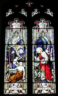 The north-west window in the nave